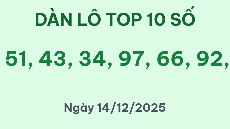 Soi Cầu Lô Top Hôm Nay 14/12/2025 – Dàn Lô 10 Số Bất Bại