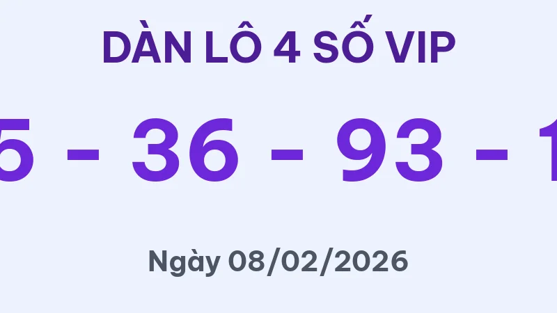 Soi Cầu 4 Số Hôm Nay 08/02/2026 – Dàn Lô 4 Số Siêu VIP